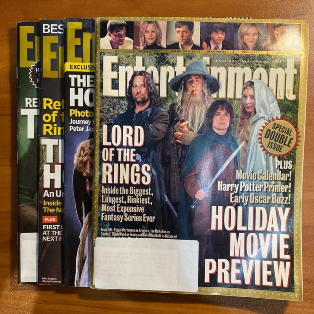EW Magazine LOTR & The Hobbit Lot of 4